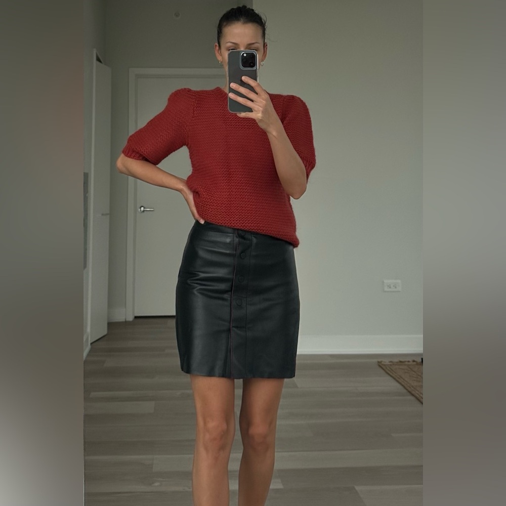 Sandro leather  skirt , size 1
